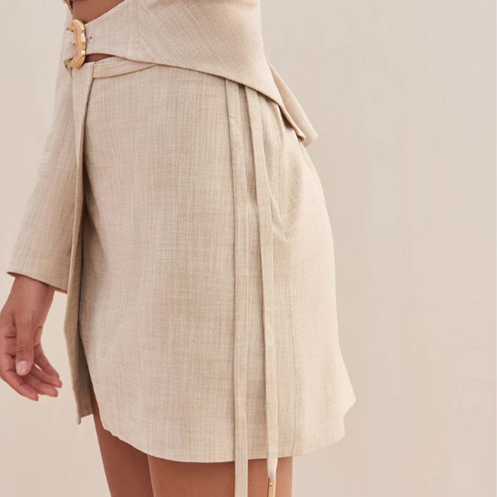 V Neck Long Sleeve Cut Out Mini Dress ZNSBA992