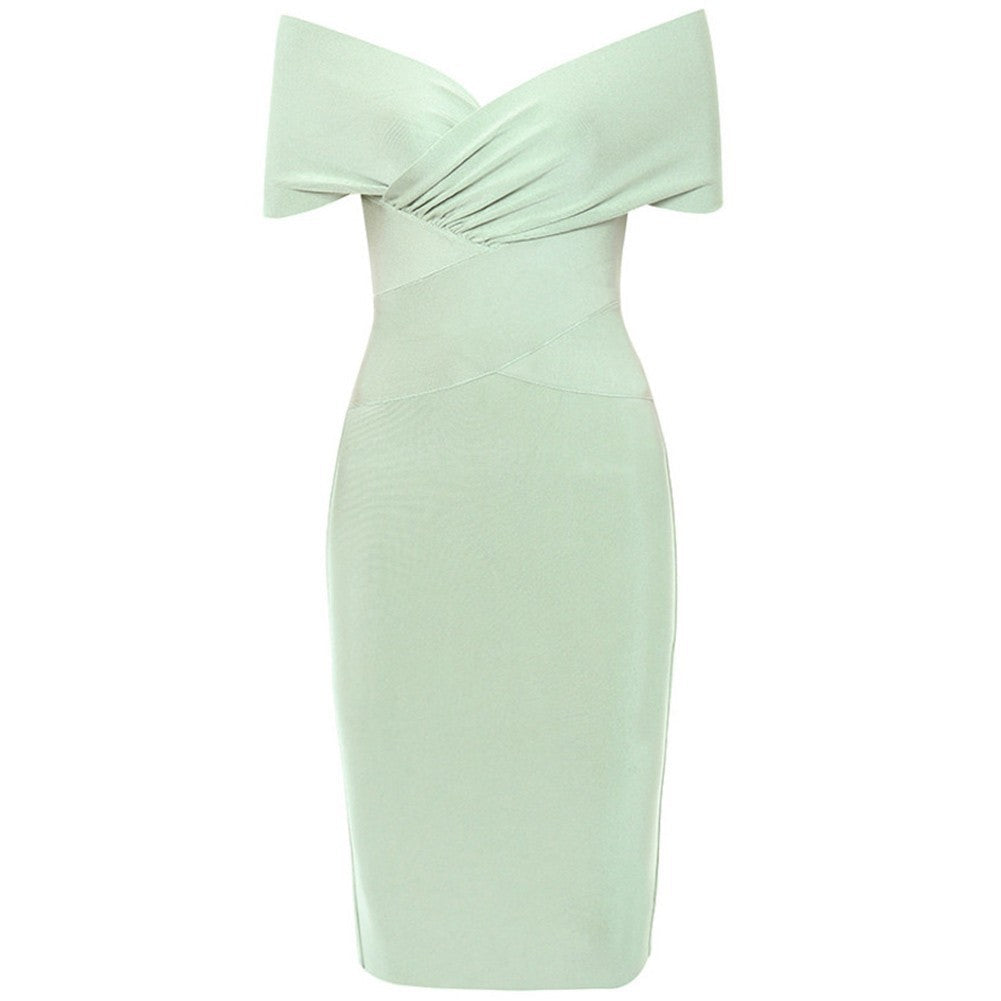Off Shoulder Short Sleeve Distinctive Mini Bandage Dress PF19122 4 in wolddress