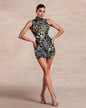 Dahlia Floral-Embroidered Sequin Mini Dress