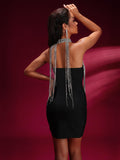 Crystal Fringe Bandage Mini Dress
