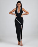 Faux Pearl-embellished Bandage Dress