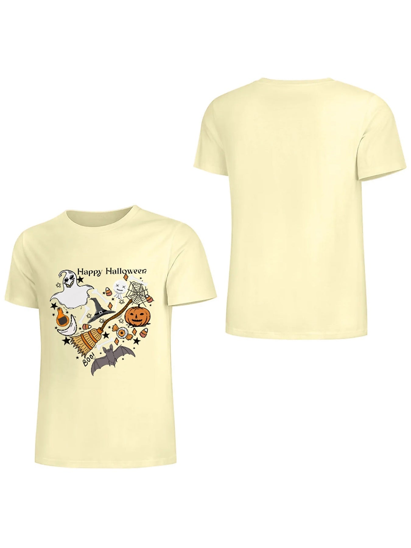 Earkoha Graphic T Shirts for Women Summer Casual Halloween Printed Tee Cotton Tops Loose Fit