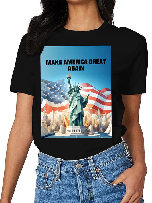Earkoha Graphic T Shirts for Women Summer Casual Halloween Printed Tee Cotton Tops Loose Fit