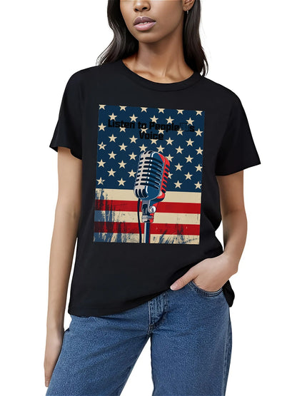 Earkoha Graphic T Shirts for Women Summer Casual Halloween Printed Tee Cotton Tops Loose Fit