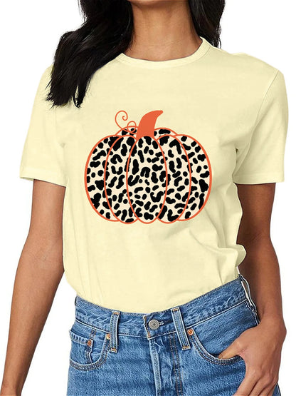 Earkoha Graphic T Shirts for Women Summer Casual Halloween Printed Tee Cotton Tops Loose Fit