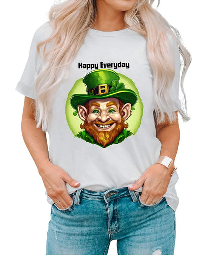 Earkoha Graphic T Shirts for Women Summer Casual Halloween Printed Tee Cotton Tops Loose Fit