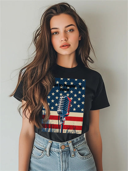 Earkoha Graphic T Shirts for Women Summer Casual Halloween Printed Tee Cotton Tops Loose Fit