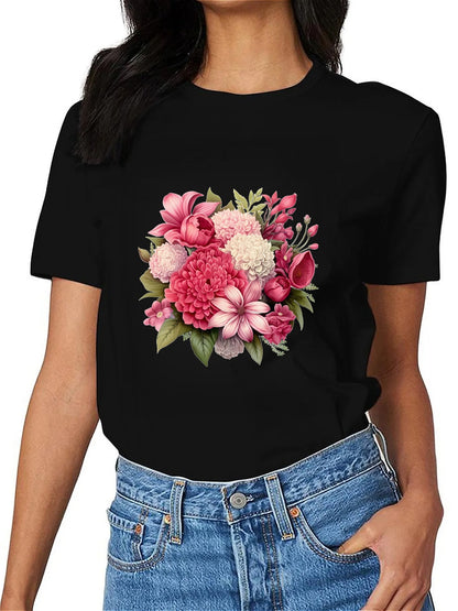 Earkoha Graphic T Shirts for Women Summer Casual Halloween Printed Tee Cotton Tops Loose Fit