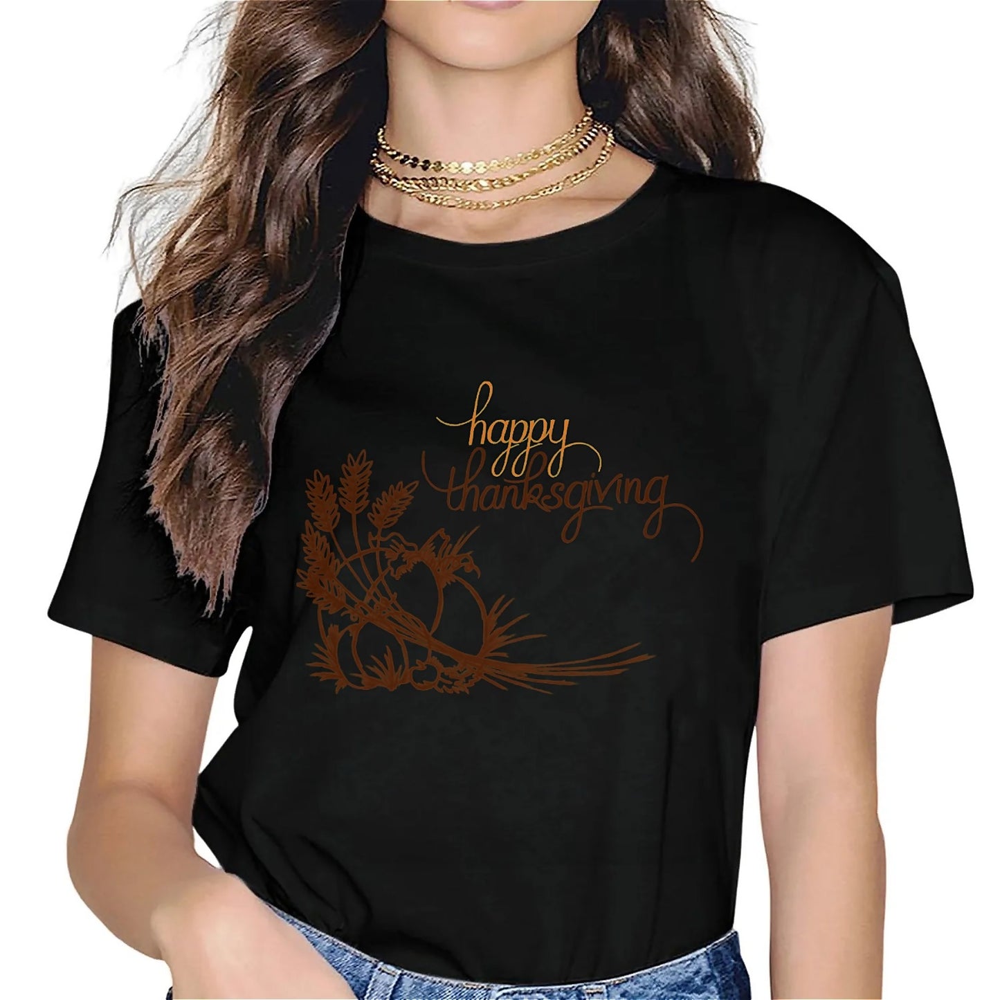 Earkoha Graphic T Shirts for Women Summer Casual Halloween Printed Tee Cotton Tops Loose Fit