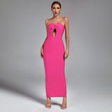 Strapless Hollow Out Maxi Bandage Dress
