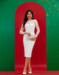 White Lace  Backless Bandage Dress