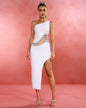 One-shoulder Embellished Wave Bandage Dress