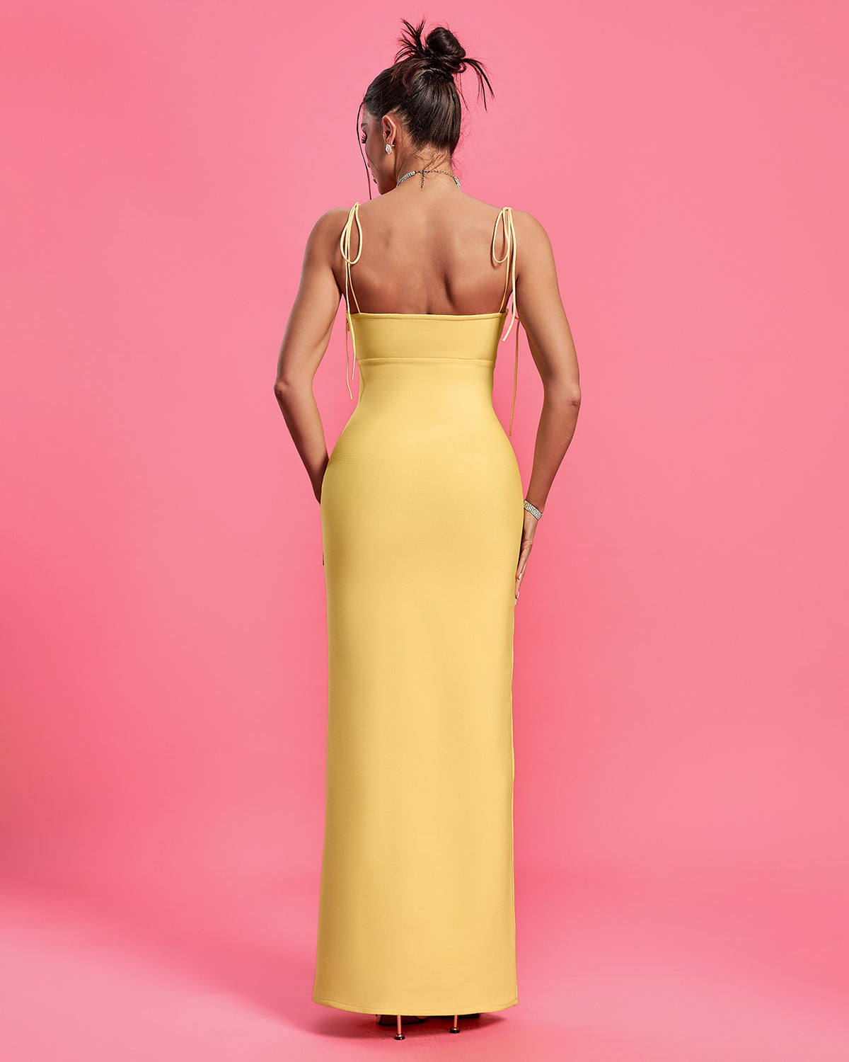 Cutout Open Back Maxi Bandage Dress