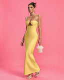 Cutout Open Back Maxi Bandage Dress