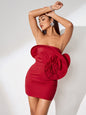 Sculptural 3D Floral Mini Dress