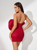 Sculptural 3D Floral Mini Dress