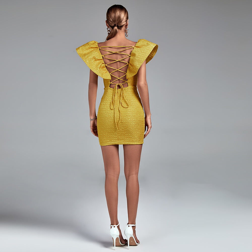 V Neck Ruffled Felicity Dress