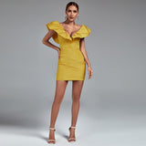 V Neck Ruffled Felicity Dress