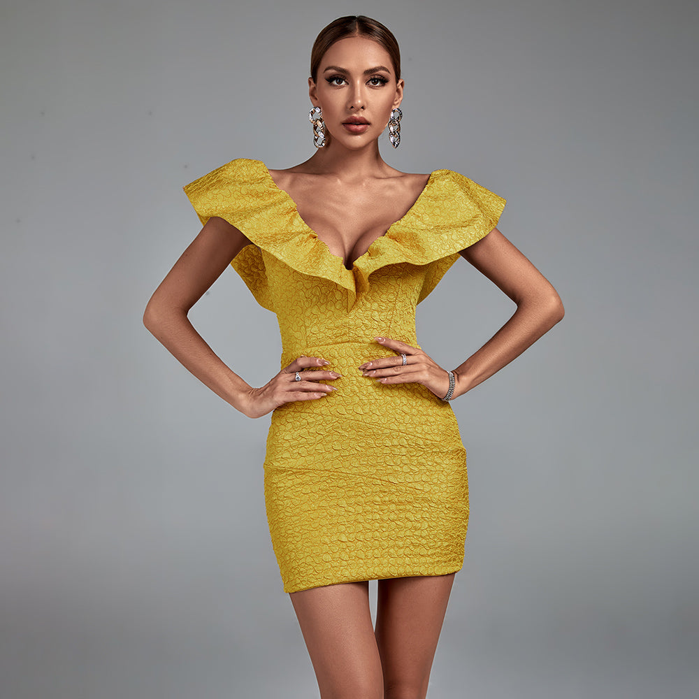 V Neck Ruffled Felicity Dress