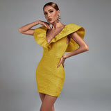 V Neck Ruffled Felicity Dress