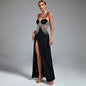 Strappy Sleeveless Drill Chain Maxi Bodycon Dress