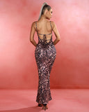 Backless Leopard Print Maxi Dress