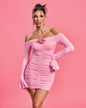 Off Shoulder Ruched Mini Dress