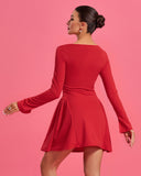Square Neck Valentine A-line Dress