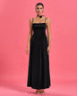 Black Lace-up Open Back Maxi Dress