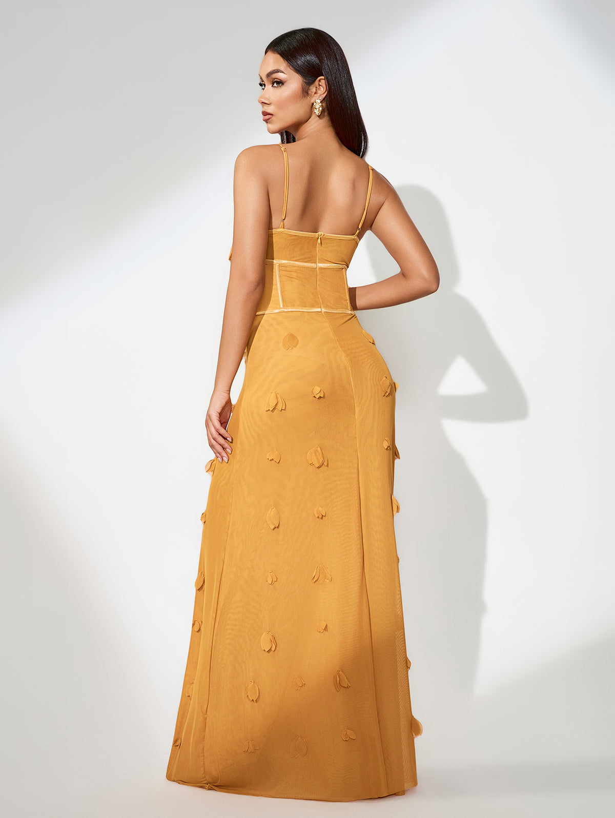 Fishbone Corset Strap Maxi Dress