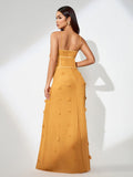 Fishbone Corset Strap Maxi Dress