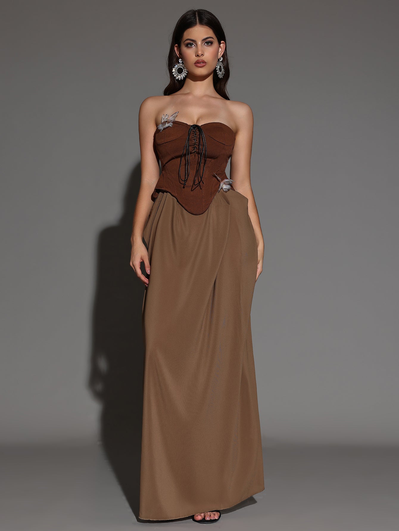 Kiona Bustier Top & Irregular Skirt Set