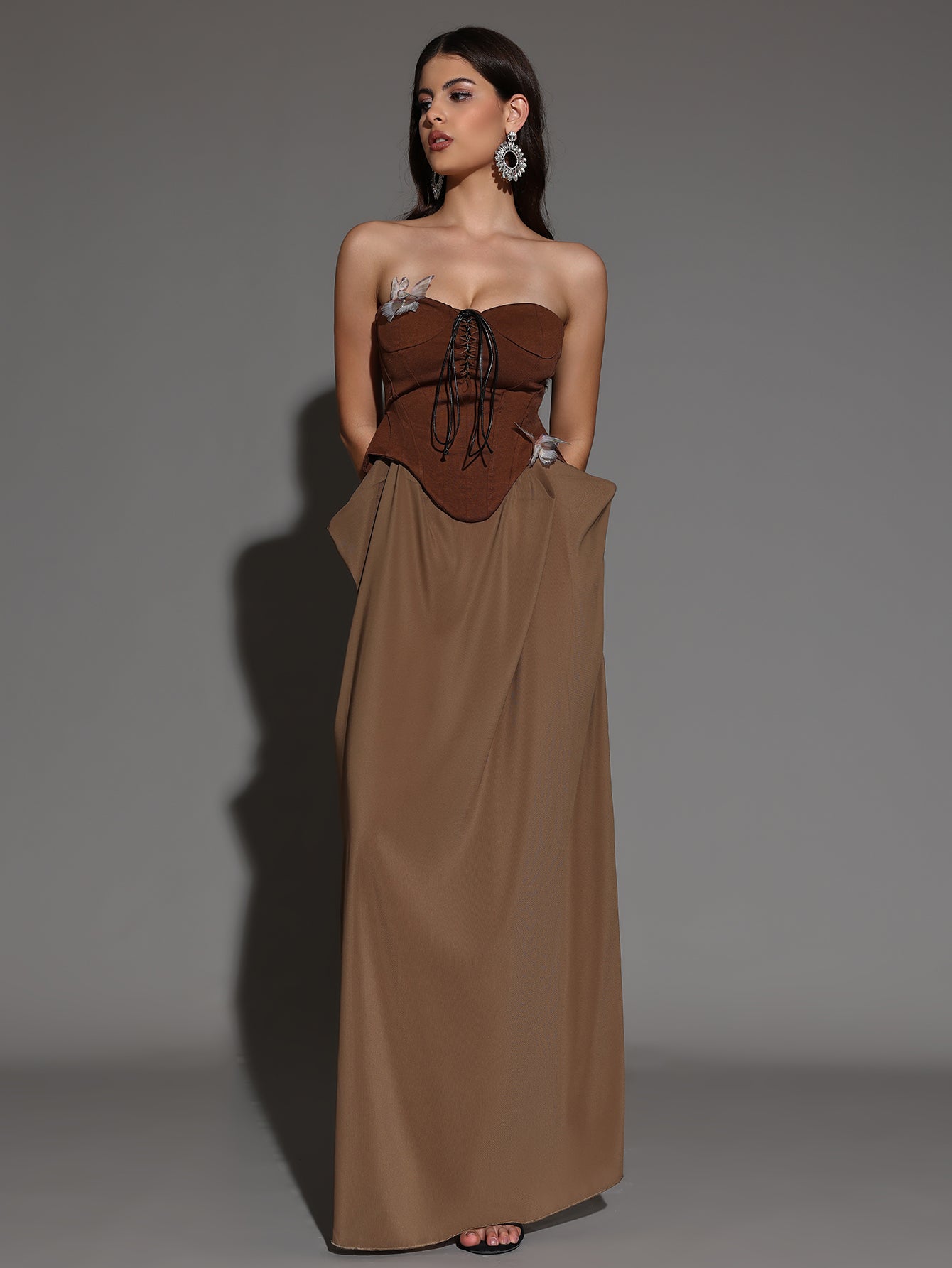 Kiona Bustier Top & Irregular Skirt Set