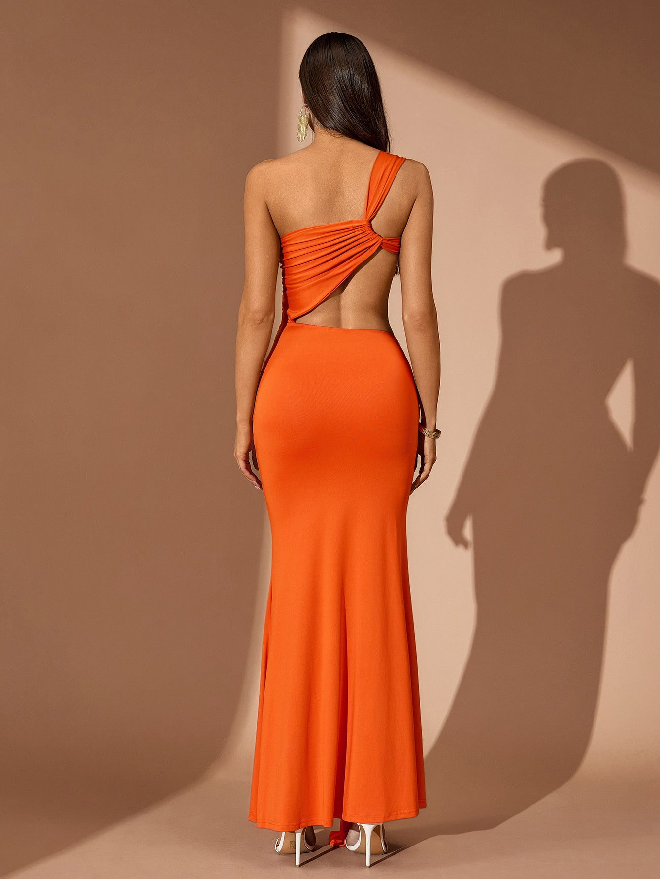 Asymmetric Draped Maxi Vacation Dress