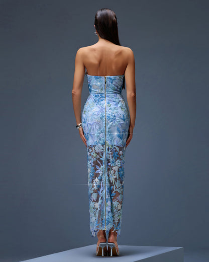 Tokyo Dahlia Floral Sequins Maxi Dress