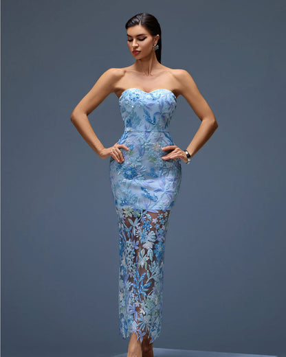 Tokyo Dahlia Floral Sequins Maxi Dress