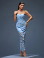 Dahlia Floral Sequin Bustier Maxi Dress