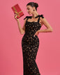 Bow-Strappy Cutout Sexy Lace Dress