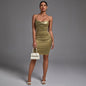 Strappy Sleeveless Striped Mini Bodycon Dress