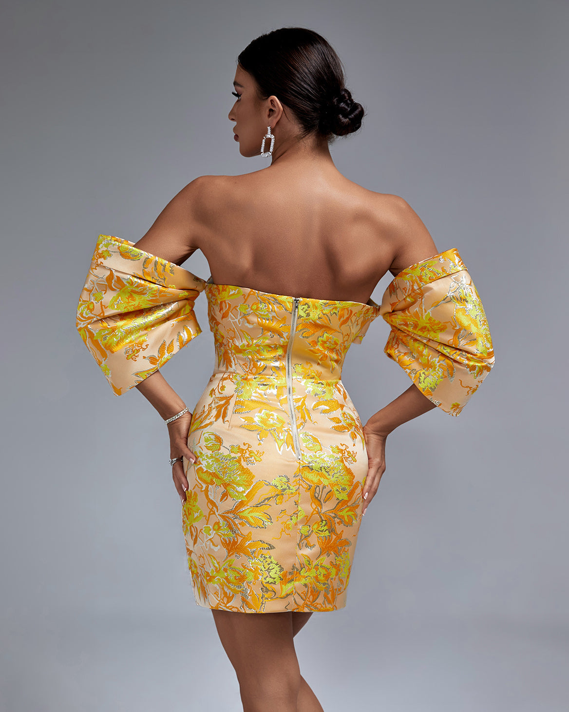 Off-shoulder Floral Mini Dress