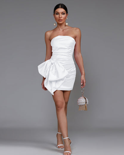 Strapless Bowknot Mini Dress