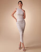 Round-neck Ruched Bodycon Dress