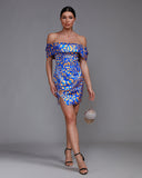 Off Shoulder Design Mini Dress