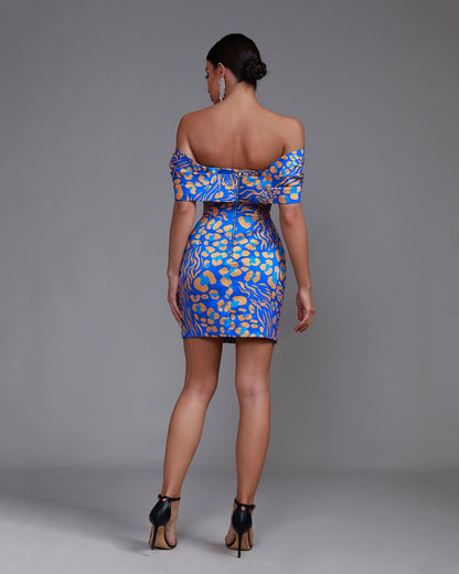 Off Shoulder Design Mini Dress