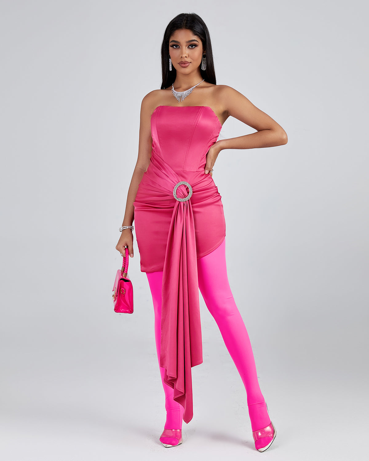 Strapless Draped Corset Dress