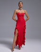 Open Back Lace Bustier Maxi Dress
