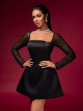 Dolly Sequin-embellished Mini Satin Dress