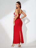 Strapless Bowknot-Side Bandage Dress
