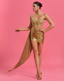 Glamorous Strapless Mini Draped Dress