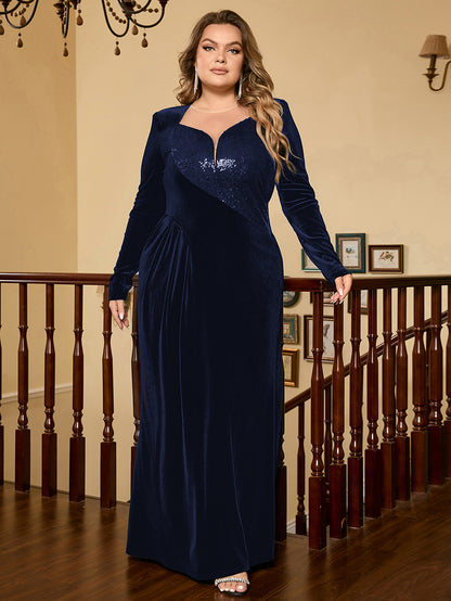 Black Sequined Maxi Prom Dress